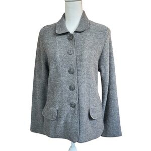 Jane Ashley Wool Blend Button Up Sweater Jacket